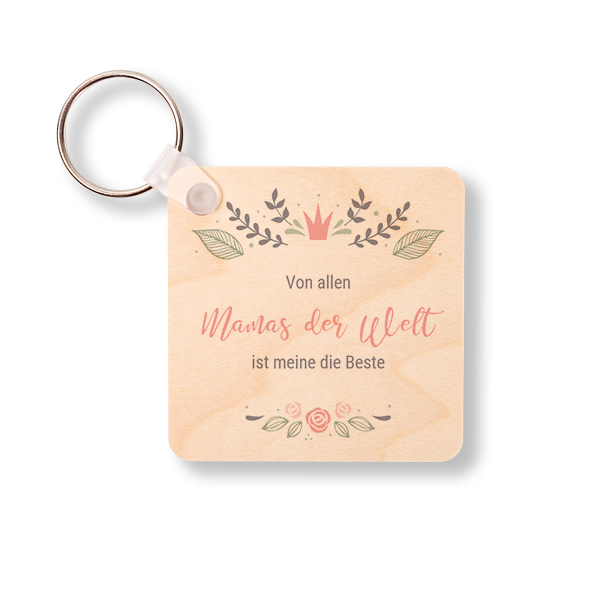 Wooden Key Ring Square