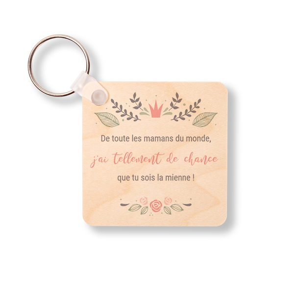 Porte-clés en bois Carré Porte-clés en bois Carré