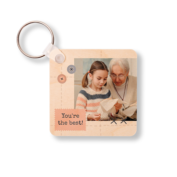 Houten sleutelhanger Vierkant Houten sleutelhanger Vierkant