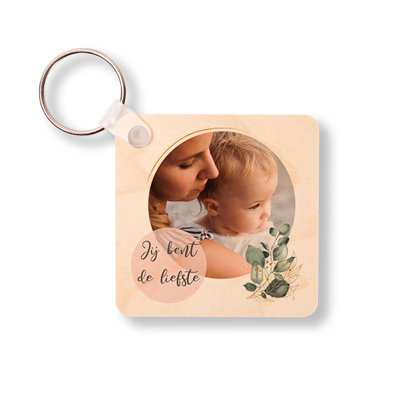 Houten sleutelhanger Vierkant Houten sleutelhanger Vierkant