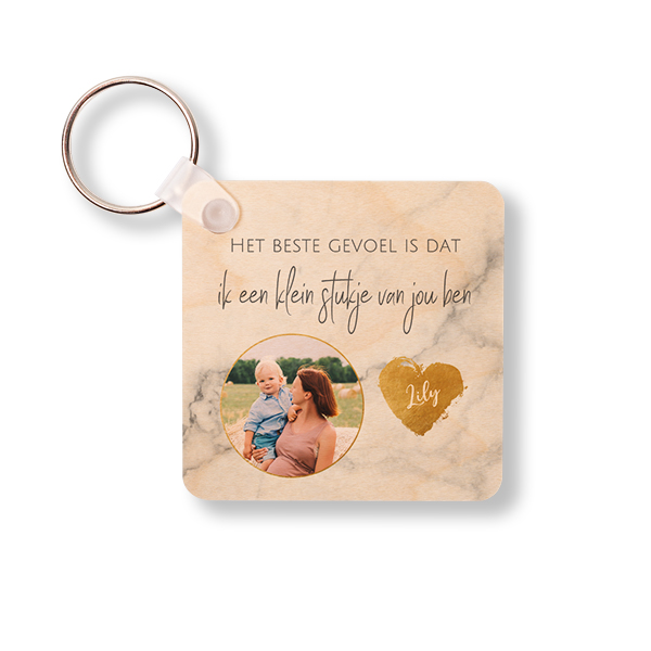 Houten sleutelhanger Vierkant Houten sleutelhanger Vierkant