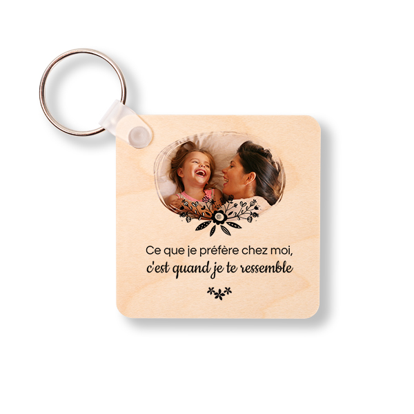 Porte-clés en bois Carré