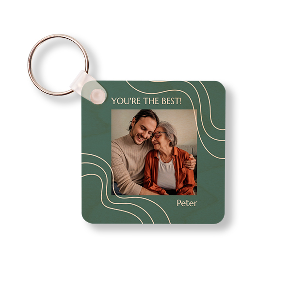Sleutelhanger Hout Vierkant Sleutelhanger Hout Vierkant