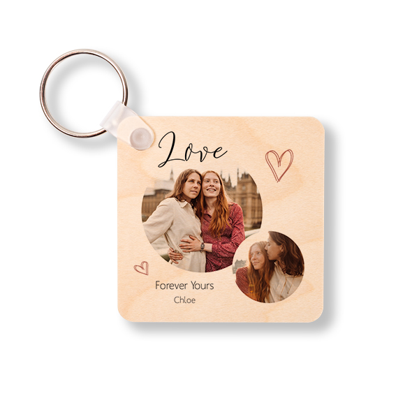 Wooden Key Ring Square