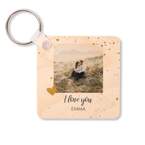 Wooden Key Ring Square Wooden Key Ring Square