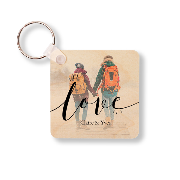 Wooden Key Ring Square