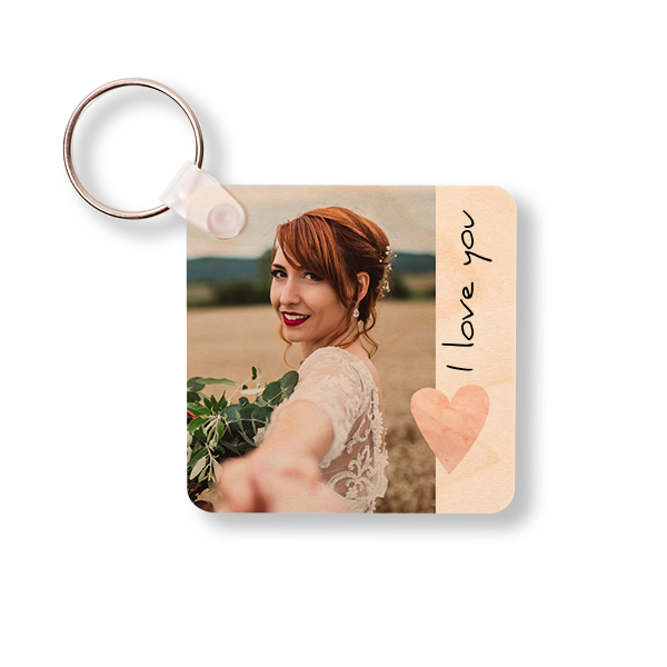 Wooden Key Ring Square