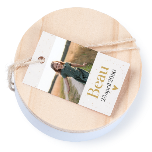 Boîtes en métal avec couvercle en bois sticker rectangulaire (lot de 12)