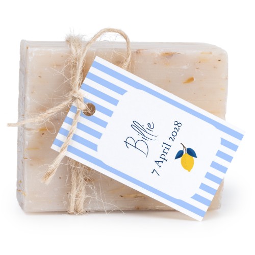 Lot de 6 savons avec étiquettes rectangulaires