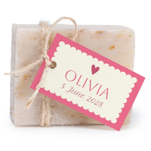 Zeepje met rechthoekig label (set van 6)