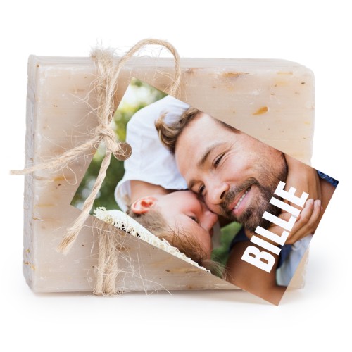 Set mit 6 Seifen mit rechteckigen Etiketten