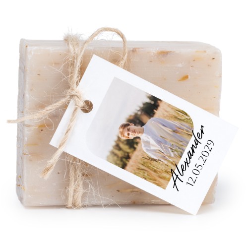 Lot de 6 savons avec étiquettes rectangulaires Lot de 6 savons avec étiquettes rectangulaires