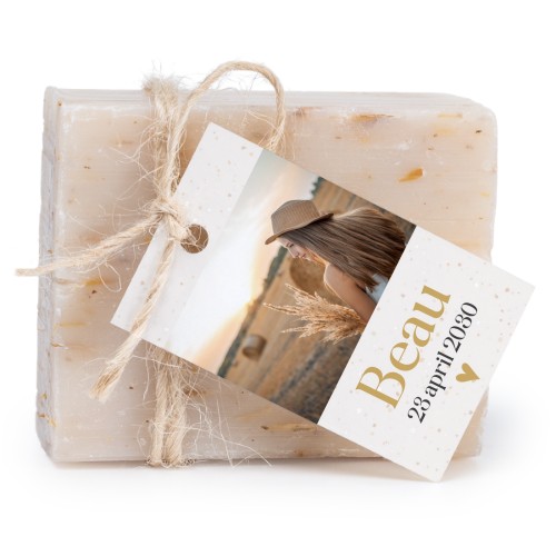 Sæbebar med rektangulær etikette (sæt á 6)