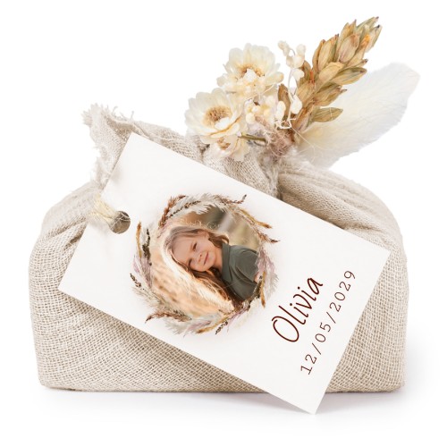 Saippuat beige kangaskääreessä, suorakaide etiketti (6 kpl)