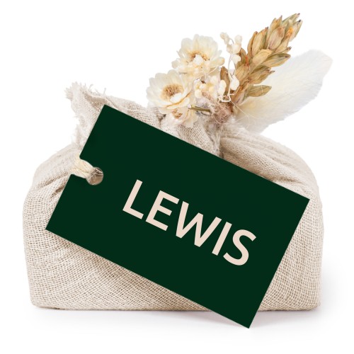 Beige cotton wrapped soaps with rectangular label (6 pcs)