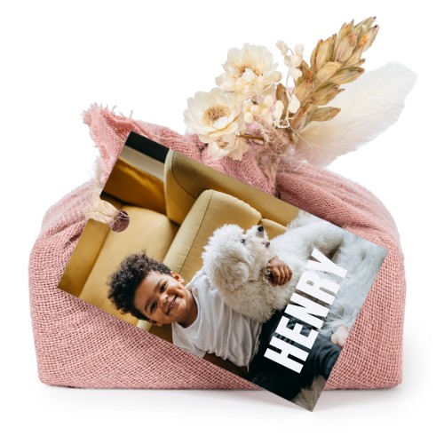 Pink cotton wrapped soaps with rectangular label (6 pcs)