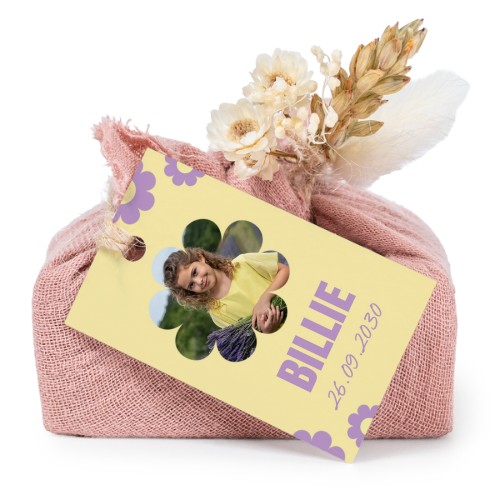 Lot de 6 savons avec emballage en coton rose et étiquettes rectangulaires