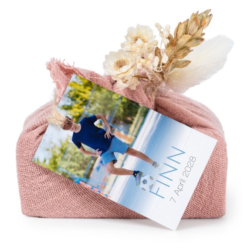 Rosa Seifen in Baumwolltuch mit rechteckigem Etikett (6er-Set)