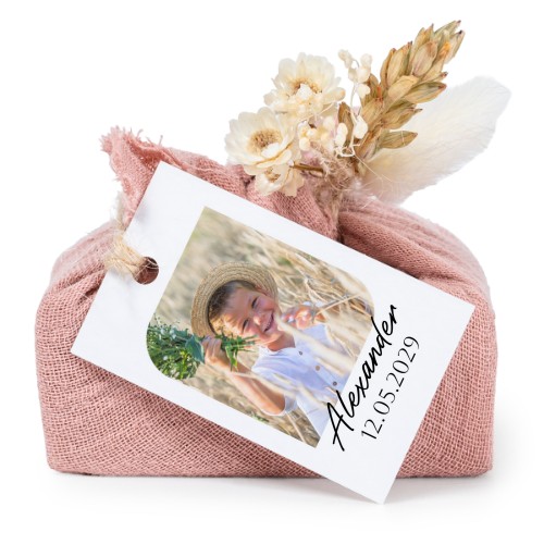 Zeepjes in roos tetra doekje met rechthoekig label (set van 6)