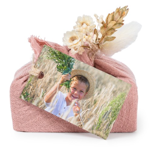 Rosa Seifen in Baumwolltuch mit rechteckigem Etikett (6er-Set)