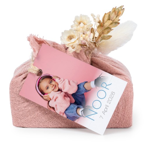 Lot de 6 savons avec emballage en coton rose et étiquettes rectangulaires