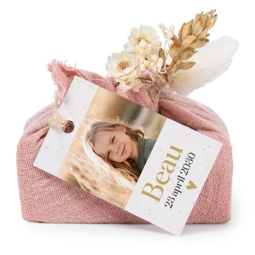 Pink cotton wrapped soaps with rectangular label (6 pcs)