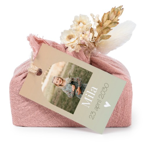 Lot de 6 savons avec emballage en coton rose et étiquettes rectangulaires