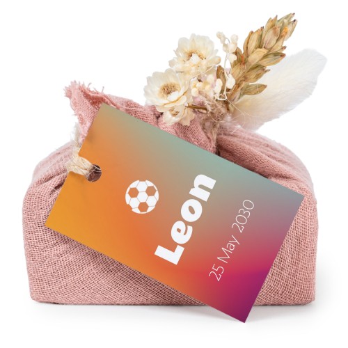 Rosa Seifen in Baumwolltuch mit rechteckigem Etikett (6er-Set)