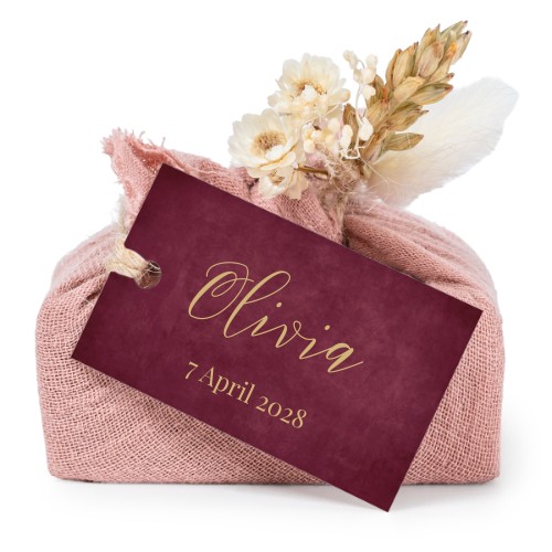 Lot de 6 savons avec emballage en coton rose et étiquettes rectangulaires Lot de 6 savons avec emballage en coton rose et étiquettes rectangulaires