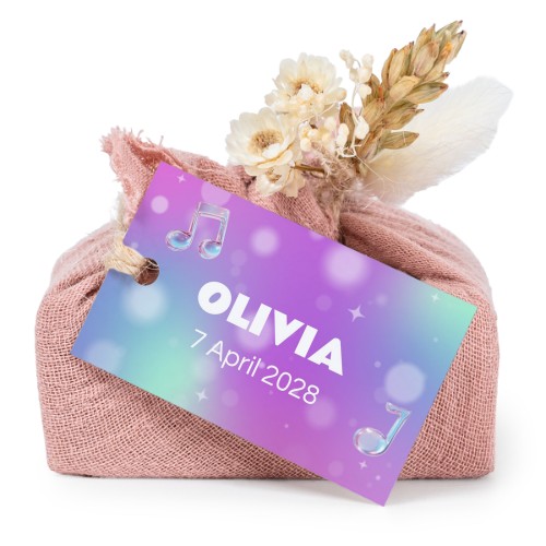 Pink cotton wrapped soaps with rectangular label (6 pcs)