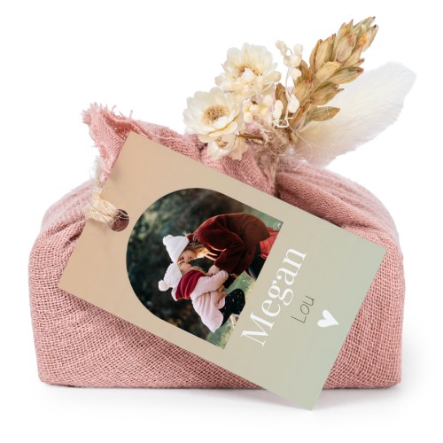 Lot de 6 savons avec emballage en coton rose et étiquettes rectangulaires