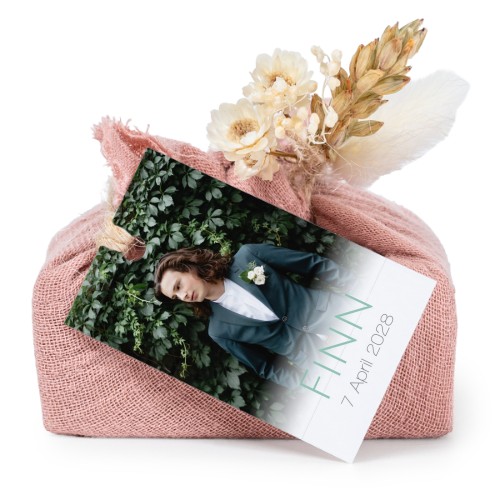 Rosa Seifen in Baumwolltuch mit rechteckigem Etikett (6er-Set)