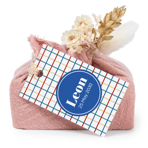 Zeepjes in roos tetra doekje met rechthoekig label (set van 6)