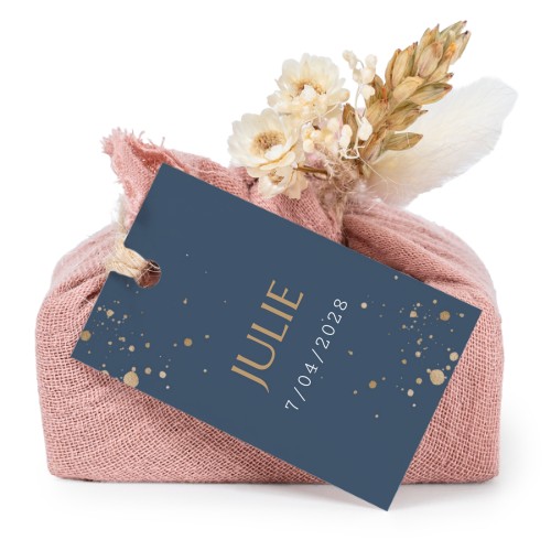 Sæber i lyserøde stofindpakninger med rektangulært mærke (sæt á 6)