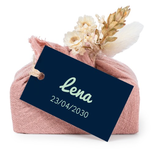 Pink cotton wrapped soaps with rectangular label (6 pcs)