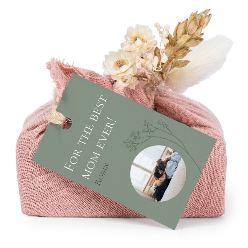 Lot de 6 savons avec emballage en coton rose et étiquettes rectangulaires