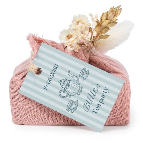 Lot de 6 savons avec emballage en coton rose et étiquettes rectangulaires