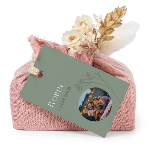 Pink cotton wrapped soaps with rectangular label (6 pcs)