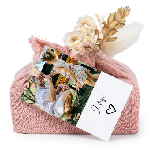 Sæber i lyserøde stofindpakninger med rektangulært mærke (sæt á 6)