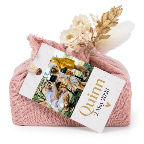 Pink cotton wrapped soaps with rectangular label (6 pcs)