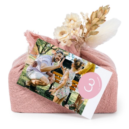 Såper i rosa stoffinnpakninger med rektangulært merke (sett à 6)