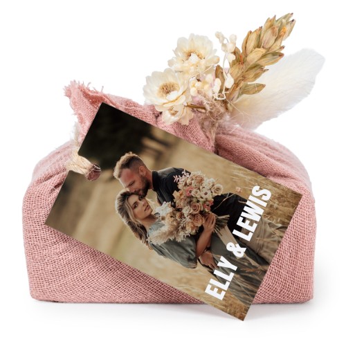 Rosa Seifen in Baumwolltuch mit rechteckigem Etikett (6er-Set)