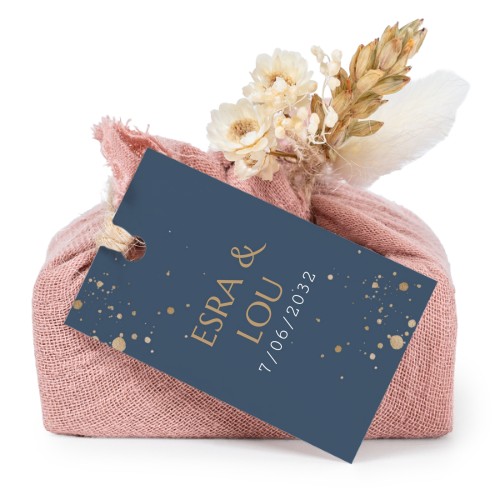 Rosa Seifen in Baumwolltuch mit rechteckigem Etikett (6er-Set)