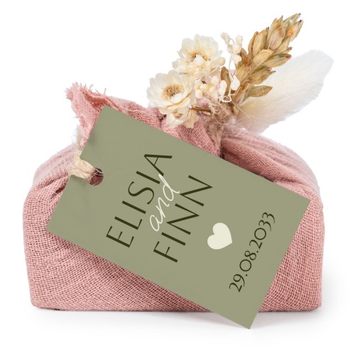 Pink cotton wrapped soaps with rectangular label (6 pcs)