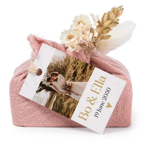 Rosa Seifen in Baumwolltuch mit rechteckigem Etikett (6er-Set)