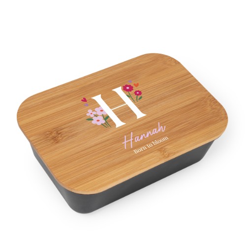 Madkasse med bambuslåg Sort