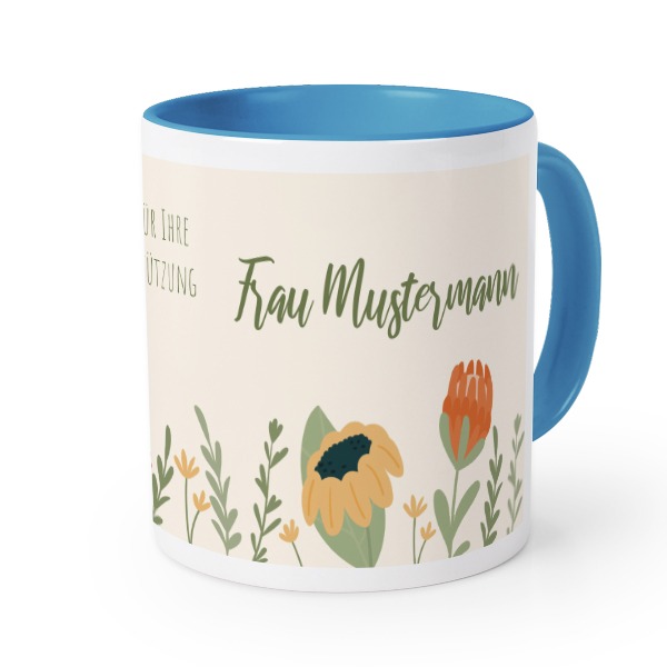 Farbige Tasse blau