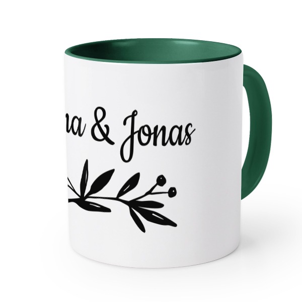 Farbige Tasse dunkelgrün