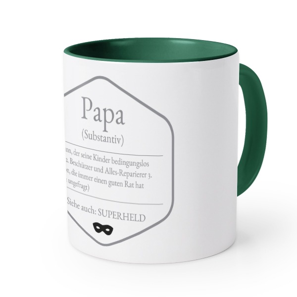Farbige Tasse dunkelgrün