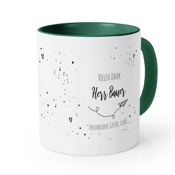 Farbige Tasse dunkelgrün